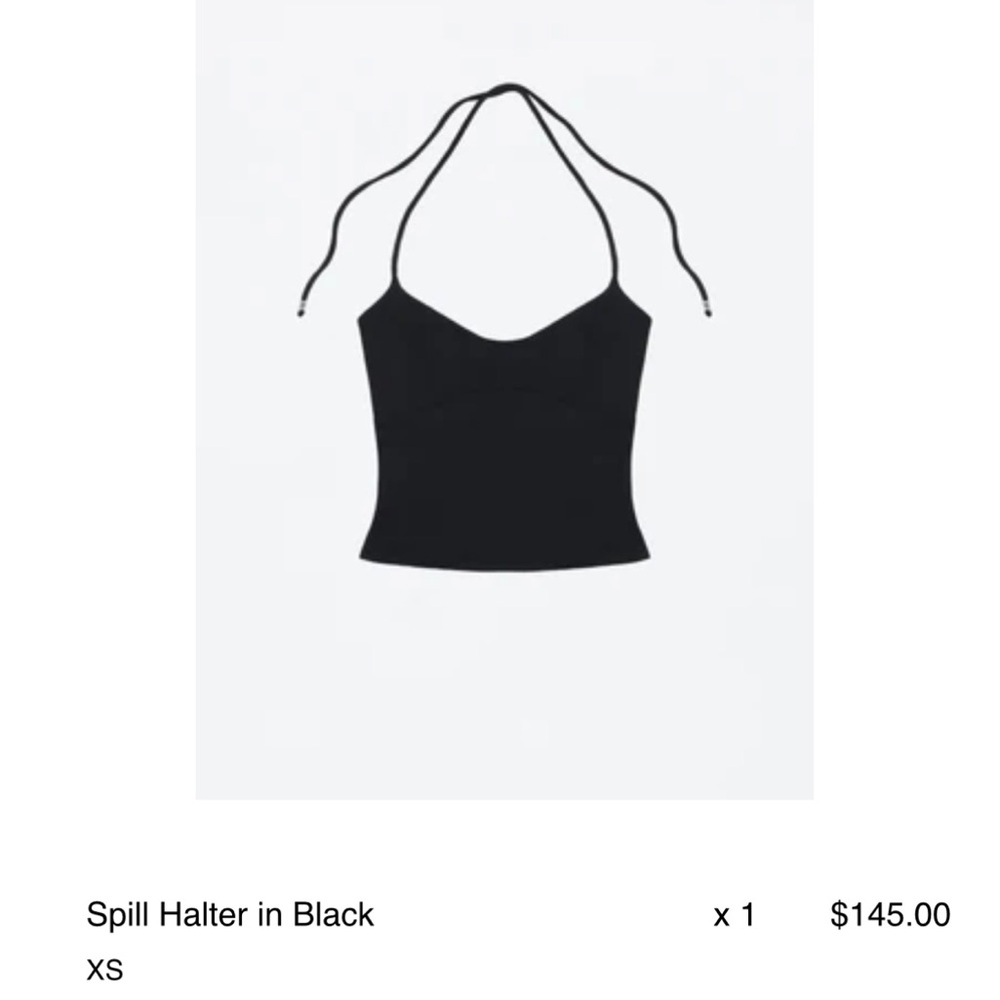 Tank Air Spill Halter Black Top